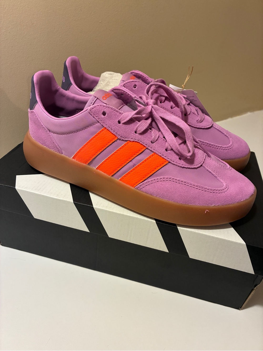 Adidas Barreda Decode Sneakers Mauve Purple Orange Stripes Women’s 7.5 NIB